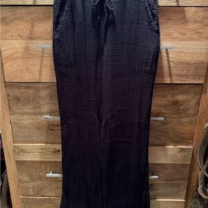 Michael Stars Black Gauze Straight Leg Pants